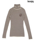 Ganni Stripe Roll Neck (Size M) - Knitwear