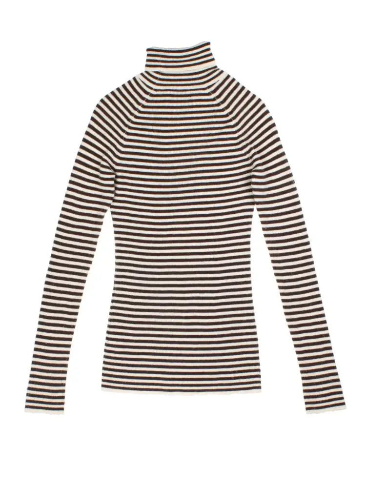 Ganni Stripe Roll Neck (Size M) - Knitwear
