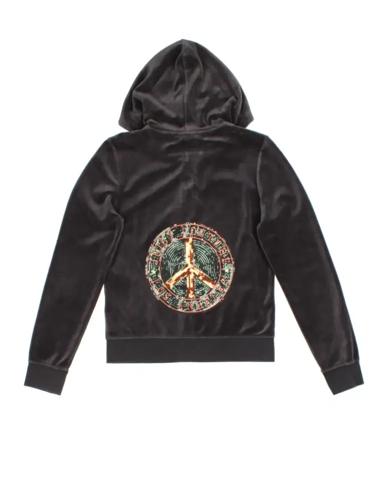 Juicy Couture Y2K Peace Velour Hoodie (Size M) - Sweaters and Hoodies