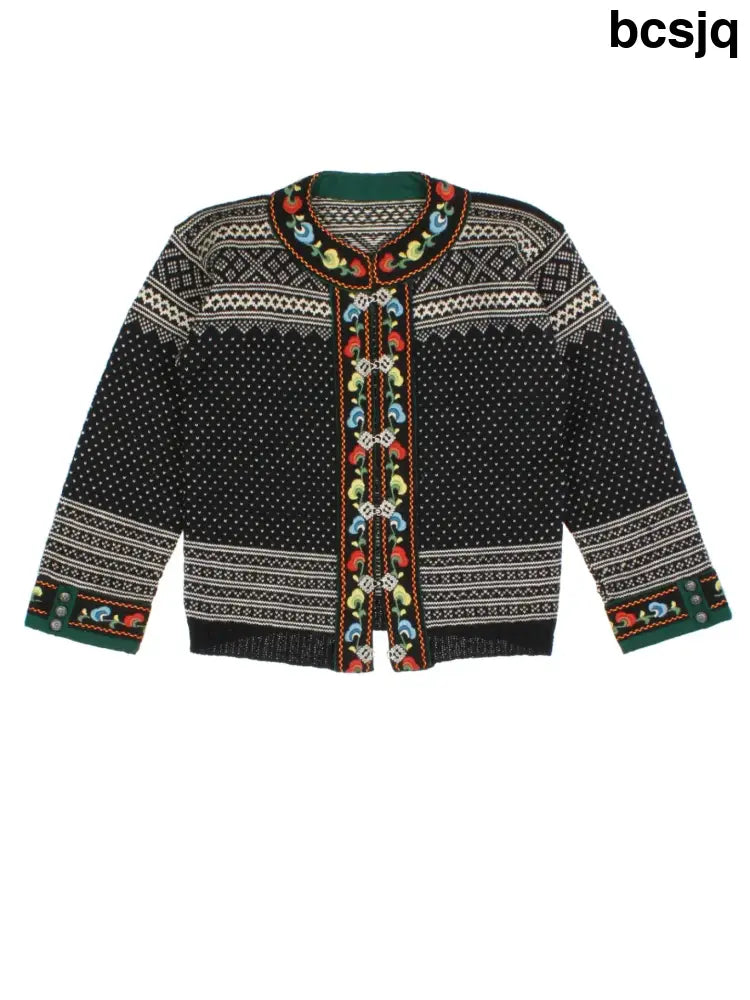 Nordic Fair Isle Cardigan (Size S) - Knitwear
