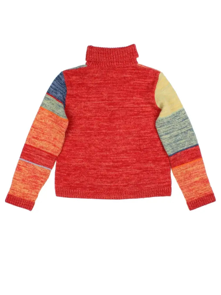 Patchwork Roll Neck Pullover (Size M) - Knitwear