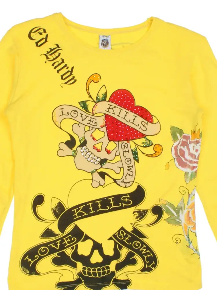 Y2K Ed Hardy Love Kills Top (Size S) - T-Shirts