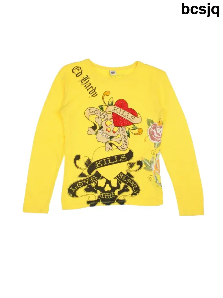 Y2K Ed Hardy Love Kills Top (Size S) - T-Shirts