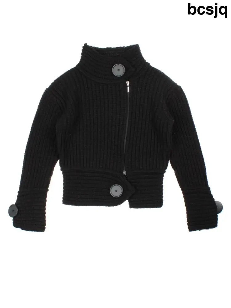 Y2K Funnel Neck Cardigan (Size XS) - Knitwear