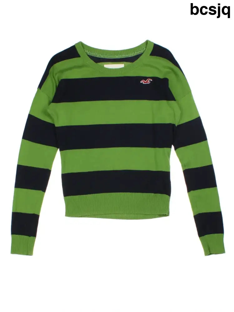 Y2K Hollister Stripe Jumper (Size S) - Knitwear